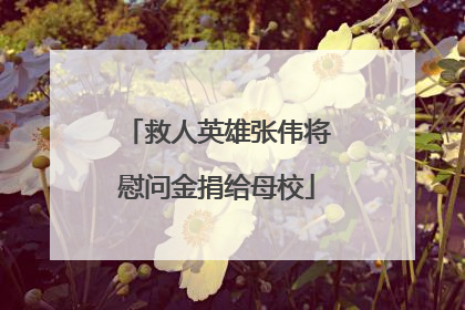 救人英雄张伟将慰问金捐给母校
