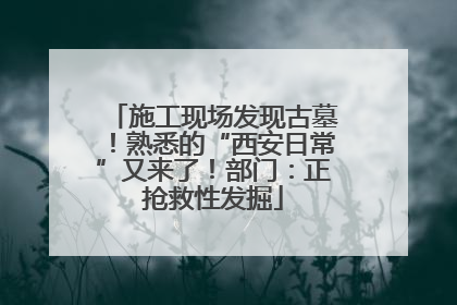 施工现场发现古墓！熟悉的“西安日常”又来了！部门：正抢救性发掘