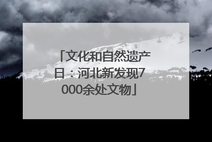 文化和自然遗产日：河北新发现7000余处文物