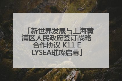 新世界发展与上海黄浦区人民政府签订战略合作协议 K11 ELYSEA璀璨启幕