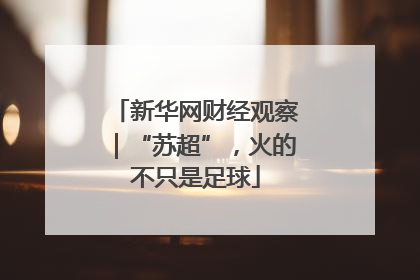 新华网财经观察｜“苏超”，火的不只是足球