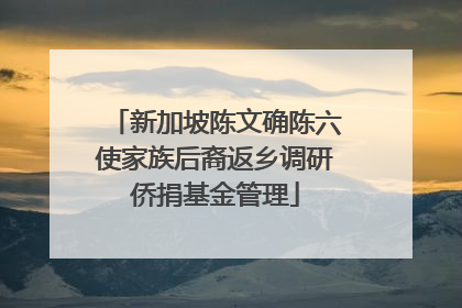 新加坡陈文确陈六使家族后裔返乡调研侨捐基金管理