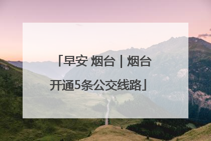 早安 烟台｜烟台开通5条公交线路