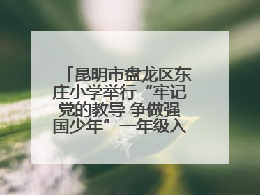 昆明市盘龙区东庄小学举行“牢记党的教导 争做强国少年”一年级入队仪式