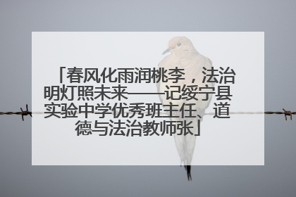 春风化雨润桃李，法治明灯照未来——记绥宁县实验中学优秀班主任、道德与法治教师张