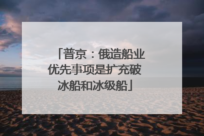 普京：俄造船业优先事项是扩充破冰船和冰级船