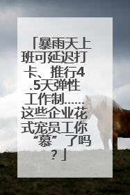 暴雨天上班可延迟打卡、推行4.5天弹性工作制……这些企业花式宠员工你“慕”了吗？