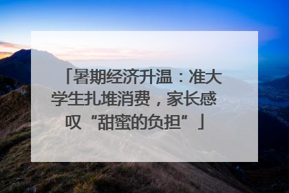 暑期经济升温：准大学生扎堆消费，家长感叹“甜蜜的负担”