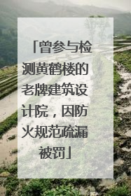 曾参与检测黄鹤楼的老牌建筑设计院，因防火规范疏漏被罚