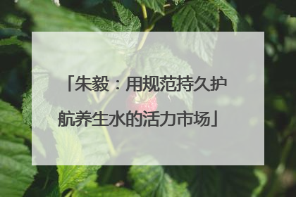 朱毅：用规范持久护航养生水的活力市场