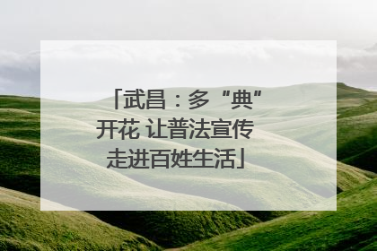 武昌：多“典”开花 让普法宣传走进百姓生活