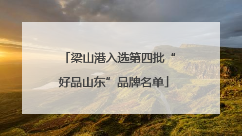 梁山港入选第四批“好品山东”品牌名单