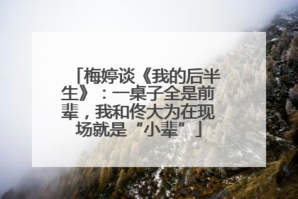 梅婷谈《我的后半生》：一桌子全是前辈，我和佟大为在现场就是“小辈”