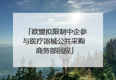 欧盟拟限制中企参与医疗器械公共采购 商务部回应