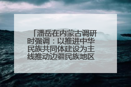 潘岳在内蒙古调研时强调：以推进中华民族共同体建设为主线推动边疆民族地区高质量发展