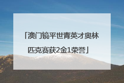 澳门镜平世青英才奥林匹克赛获2金1荣誉