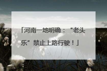 河南一地明确：“老头乐”禁止上路行驶！