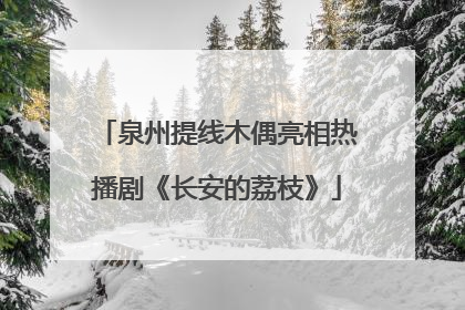 泉州提线木偶亮相热播剧《长安的荔枝》