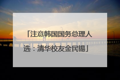 注意韩国国务总理人选：清华校友金民锡