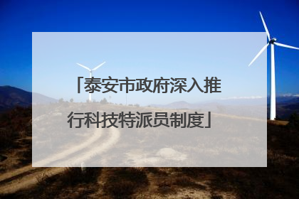 泰安市政府深入推行科技特派员制度