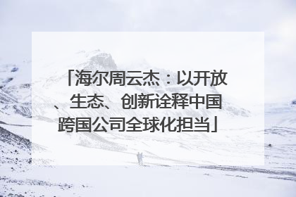 海尔周云杰：以开放、生态、创新诠释中国跨国公司全球化担当