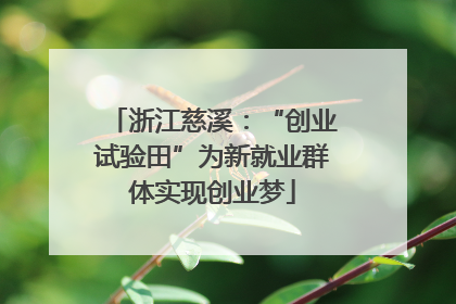 浙江慈溪：“创业试验田”为新就业群体实现创业梦