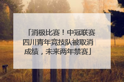 消极比赛！中冠联赛四川青年竞技队被取消成绩，未来两年禁赛