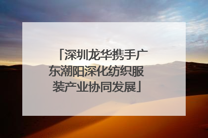 深圳龙华携手广东潮阳深化纺织服装产业协同发展