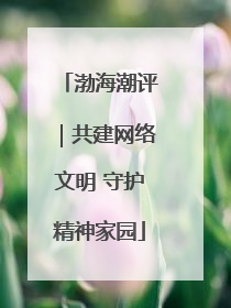 渤海潮评｜共建网络文明 守护精神家园