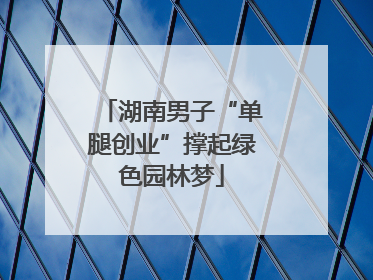 湖南男子“单腿创业”撑起绿色园林梦
