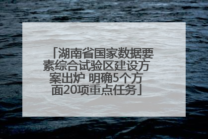 湖南省国家数据要素综合试验区建设方案出炉 明确5个方面20项重点任务