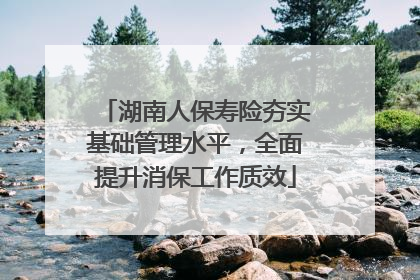 湖南人保寿险夯实基础管理水平，全面提升消保工作质效