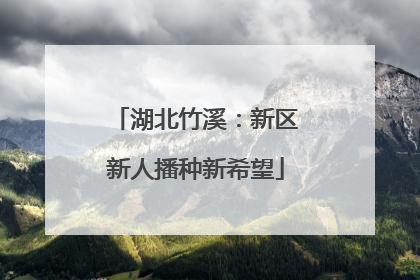 湖北竹溪：新区新人播种新希望