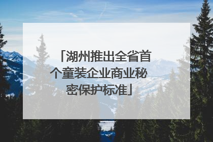 湖州推出全省首个童装企业商业秘密保护标准