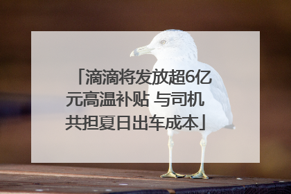 滴滴将发放超6亿元高温补贴 与司机共担夏日出车成本