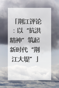 荆江评论：以“抗洪精神”筑起新时代“荆江大堤”