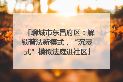 聊城市东昌府区：解锁普法新模式，“沉浸式”模拟法庭进社区