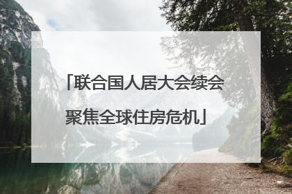 联合国人居大会续会聚焦全球住房危机