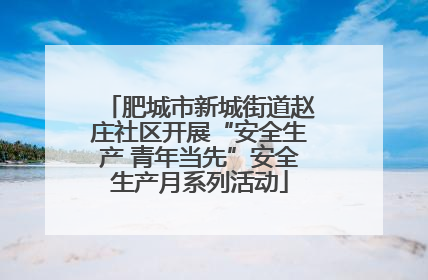肥城市新城街道赵庄社区开展“安全生产 青年当先”安全生产月系列活动