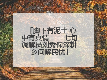 脚下有泥土 心中有真情——七旬调解员刘秀保深耕乡间解民忧