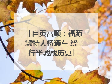 自贡富顺：福源灏特大桥通车 绕行半城成历史
