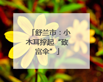 舒兰市：小木耳撑起“致富伞”