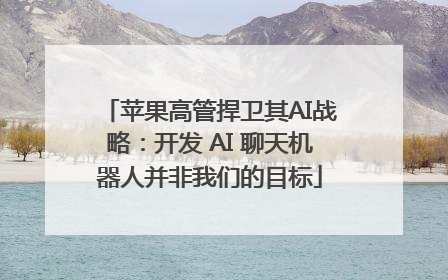苹果高管捍卫其AI战略：开发 AI 聊天机器人并非我们的目标