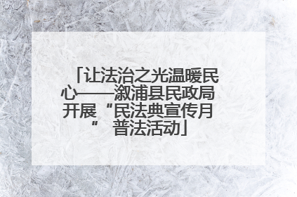 让法治之光温暖民心——溆浦县民政局开展“民法典宣传月” 普法活动