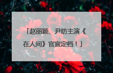 赵丽颖、尹昉主演《在人间》官宣定档！