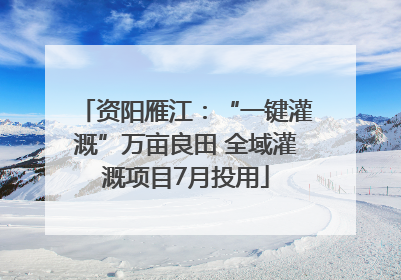 资阳雁江：“一键灌溉”万亩良田 全域灌溉项目7月投用