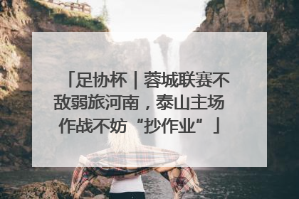 足协杯｜蓉城联赛不敌弱旅河南，泰山主场作战不妨“抄作业”
