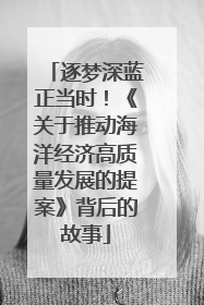 逐梦深蓝正当时！《关于推动海洋经济高质量发展的提案》背后的故事