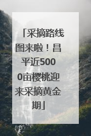 采摘路线图来啦！昌平近5000亩樱桃迎来采摘黄金期