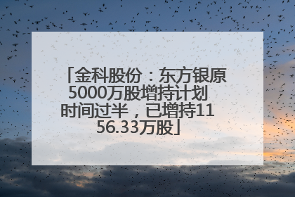 金科股份：东方银原5000万股增持计划时间过半，已增持1156.33万股